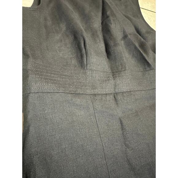 Talbots Women Dress Black 14P Petite A Line Sleeveless Irish Linen Sheath Resort - Picture 8 of 10